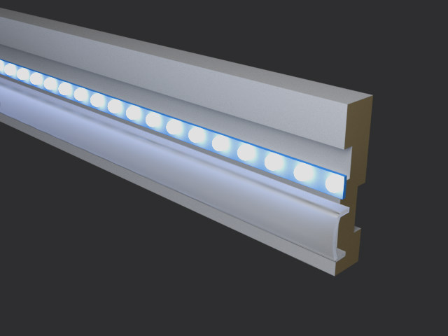 Плинтус МДФ под покраску Evrowood PN 021 Led с подсветкой 2000×70×16