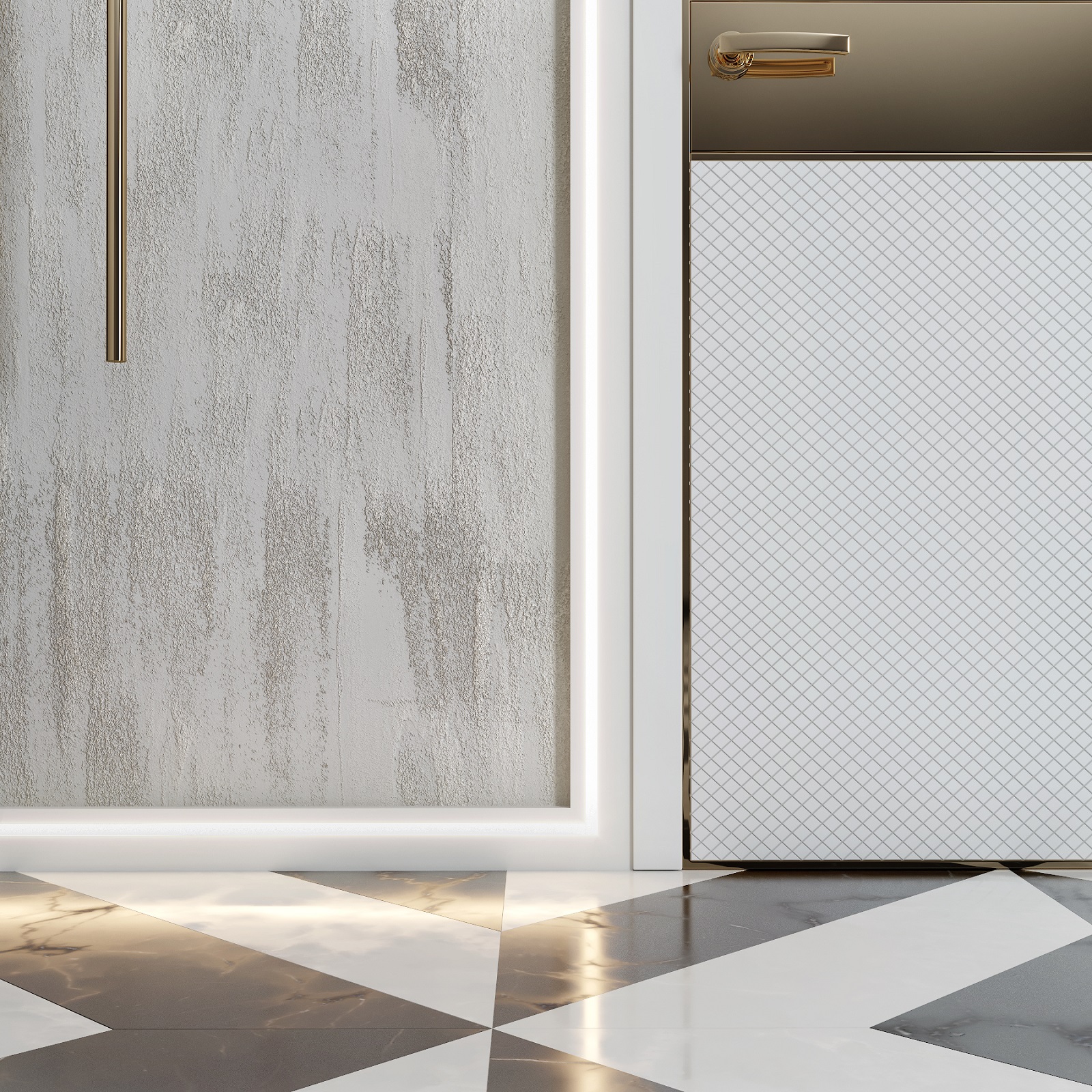 Плинтус МДФ под покраску Evrowood PN 021 Led с подсветкой 2000×70×16 фото в интерьере