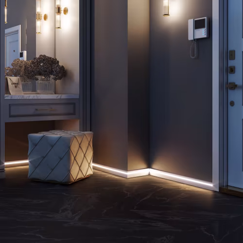 Плинтус МДФ под покраску Evrowood PN 021 Led с подсветкой 2000×70×16
