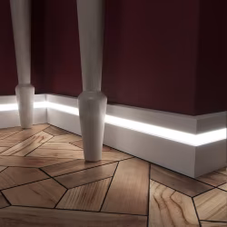 Плинтус МДФ под покраску Evrowood PN 021 Led с подсветкой 2000×70×16