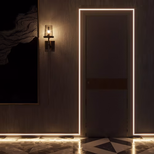Плинтус МДФ под покраску Evrowood PN 021 Led с подсветкой 2000×70×16