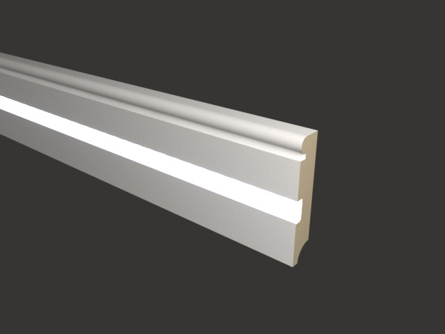 Плинтус МДФ под покраску Evrowood PN 030 Led с подсветкой 2000×80×16