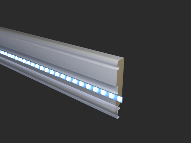 Плинтус МДФ под покраску Evrowood PN 030 Led с подсветкой 2000×80×16