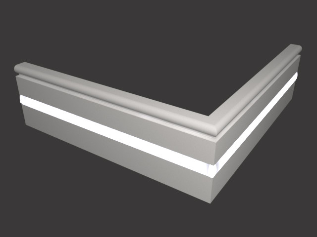Плинтус МДФ под покраску Evrowood PN 030 Led с подсветкой 2000×80×16
