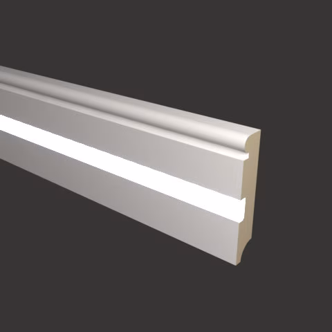 Плинтус МДФ под покраску Evrowood PN 030 Led с подсветкой 2000×80×16
