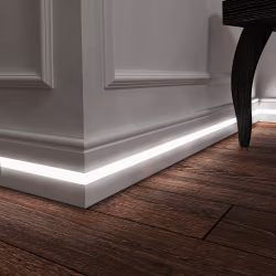 Плинтус МДФ под покраску Evrowood PN 030 Led с подсветкой 2000×80×16