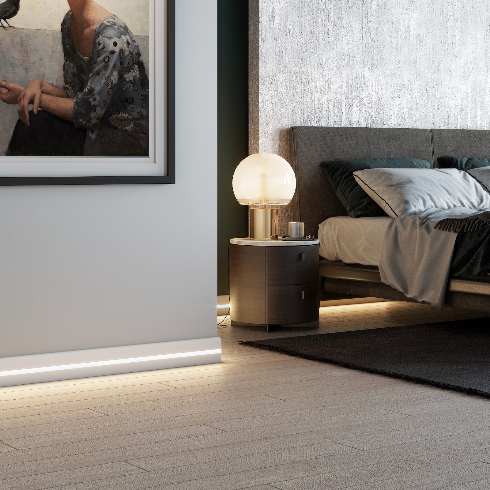 Плинтус МДФ под покраску Evrowood PN 050 Led с подсветкой 2000×80×12 фото в интерьере Плинтус МДФ под покраску Evrowood PN 050 Led с подсветкой 2000×80×12 фото в интерьере