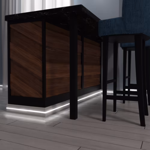 Плинтус МДФ под покраску Evrowood PN 050 Led с подсветкой 2000×80×12