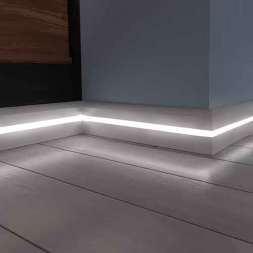 Плинтус МДФ под покраску Evrowood PN 050 Led с подсветкой 2000×80×12