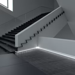 Плинтус МДФ под покраску Evrowood PN 050 Led с подсветкой 2000×80×12