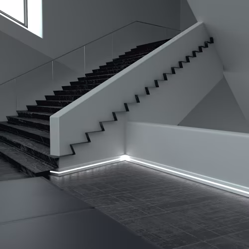 Плинтус МДФ под покраску Evrowood PN 050 Led с подсветкой 2000×80×12