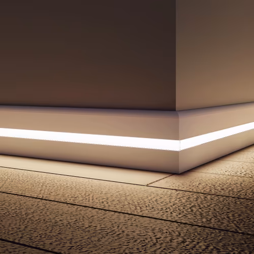 Плинтус МДФ под покраску Evrowood PN 050 Led с подсветкой 2000×80×12