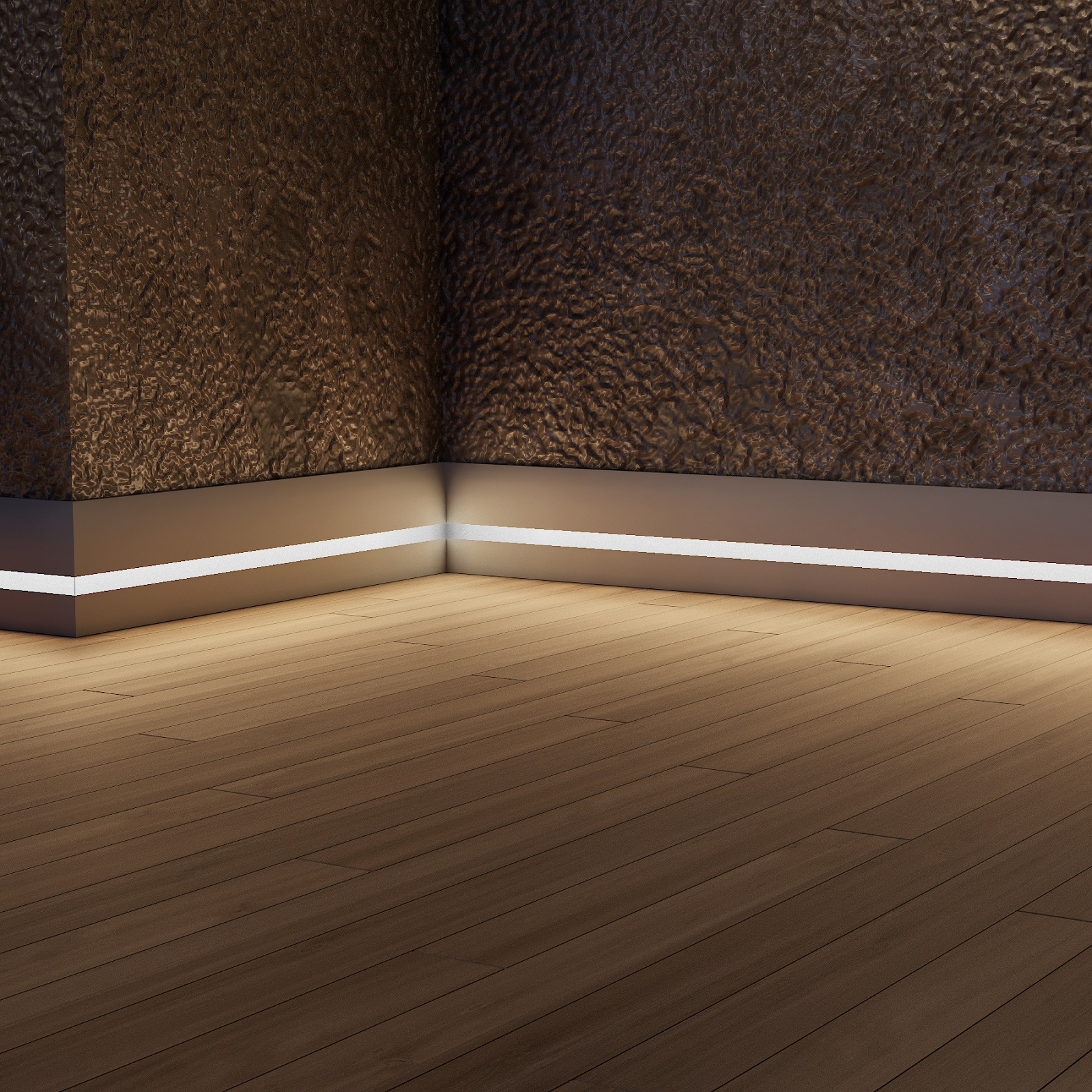 Плинтус МДФ под покраску Evrowood PN 080 Led с подсветкой 2000×95×16