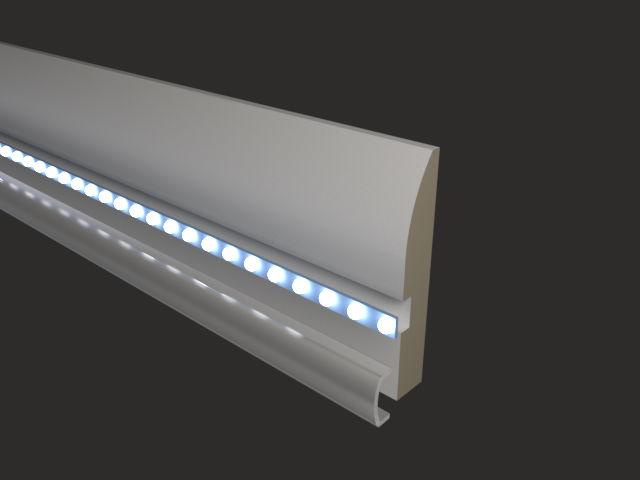 Плинтус МДФ под покраску Evrowood PN 080 Led с подсветкой 2000×95×16