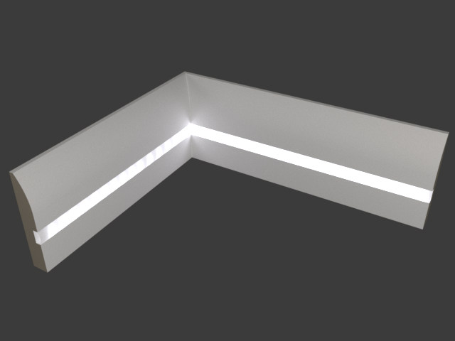 Плинтус МДФ под покраску Evrowood PN 080 Led с подсветкой 2000×95×16