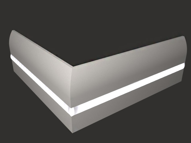 Плинтус МДФ под покраску Evrowood PN 080 Led с подсветкой 2000×95×16