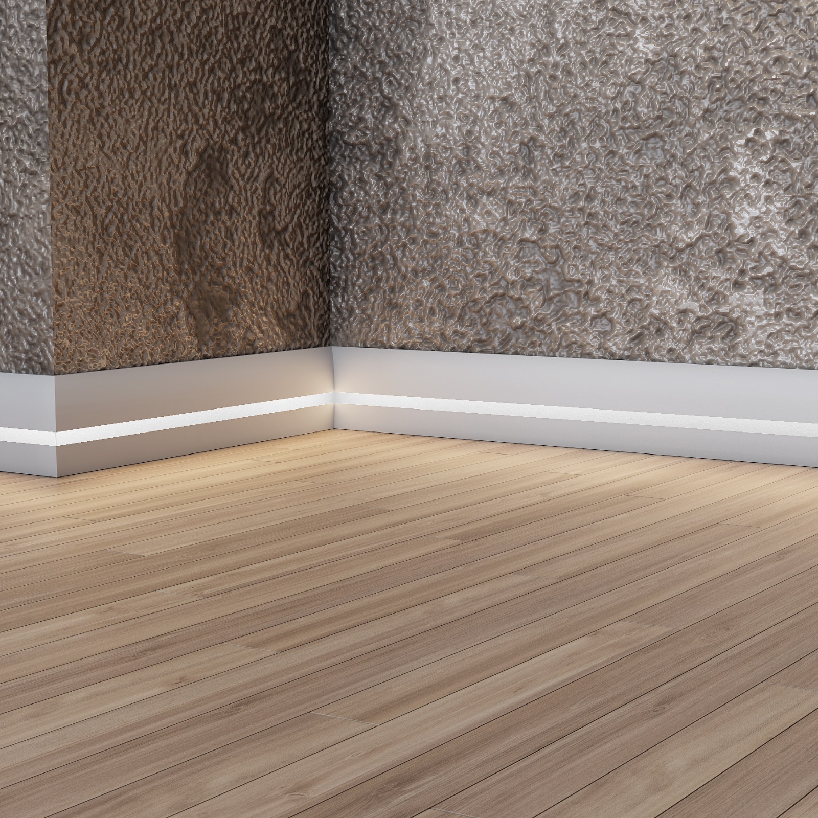 Плинтус МДФ под покраску Evrowood PN 080 Led с подсветкой 2000×95×16