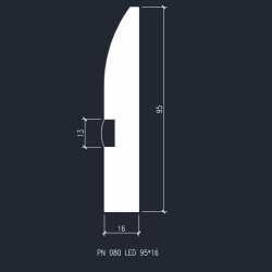 Плинтус МДФ под покраску Evrowood PN 080 Led с подсветкой 2000×95×16