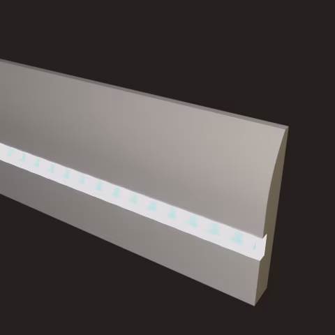 Плинтус МДФ под покраску Evrowood PN 080 Led с подсветкой 2000×95×16