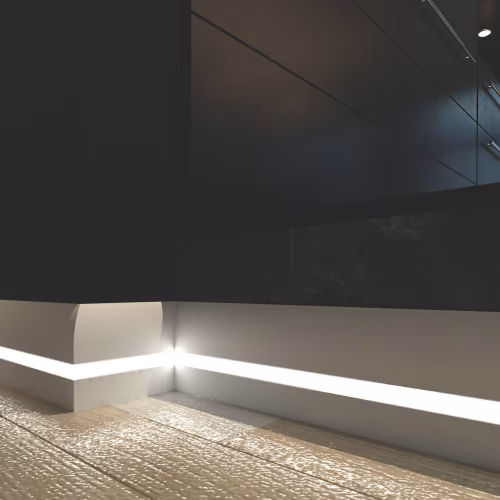 Плинтус МДФ под покраску Evrowood PN 080 Led с подсветкой 2000×95×16