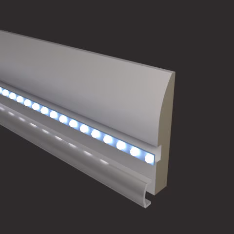 Плинтус МДФ под покраску Evrowood PN 080 Led с подсветкой 2000×95×16