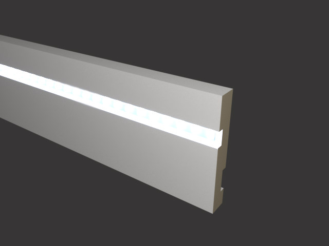 Плинтус МДФ под покраску Evrowood PN 101 Led с подсветкой 2000×100×16