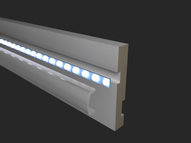 Плинтус МДФ под покраску Evrowood PN 101 Led с подсветкой 2000×100×16