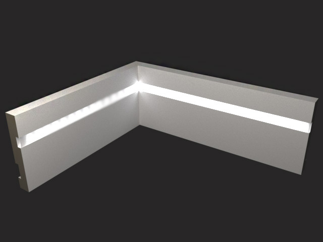 Плинтус МДФ под покраску Evrowood PN 101 Led с подсветкой 2000×100×16