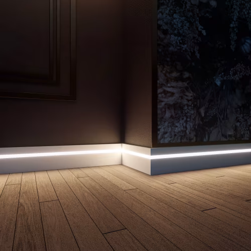Плинтус МДФ под покраску Evrowood PN 101 Led с подсветкой 2000×100×16