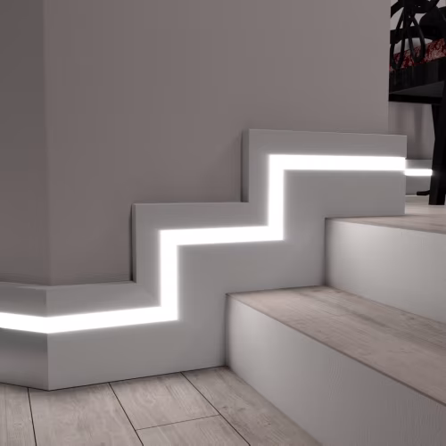 Плинтус МДФ под покраску Evrowood PN 101 Led с подсветкой 2000×100×16