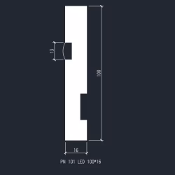 Плинтус МДФ под покраску Evrowood PN 101 Led с подсветкой 2000×100×16