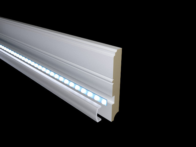 Плинтус МДФ под покраску Evrowood PN 120 Led с подсветкой 2000×110×16 Плинтус МДФ под покраску Evrowood PN 120 Led с подсветкой 2000×110×16