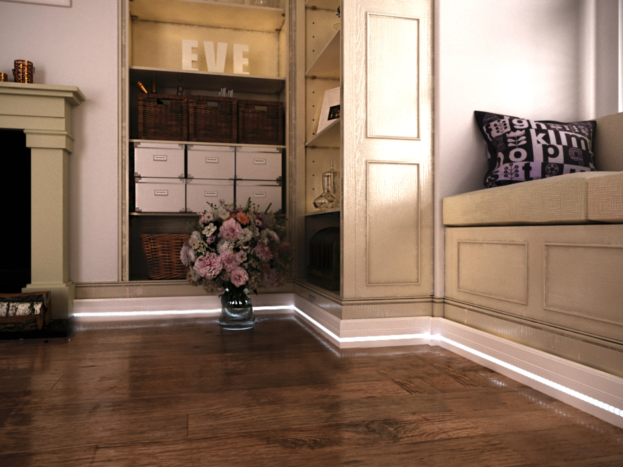 Плинтус МДФ под покраску Evrowood PN 120 Led с подсветкой 2000×110×16 фото в интерьере Плинтус МДФ под покраску Evrowood PN 120 Led с подсветкой 2000×110×16 фото в интерьере