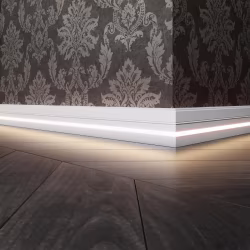 Плинтус МДФ под покраску Evrowood PN 120 Led с подсветкой 2000×110×16