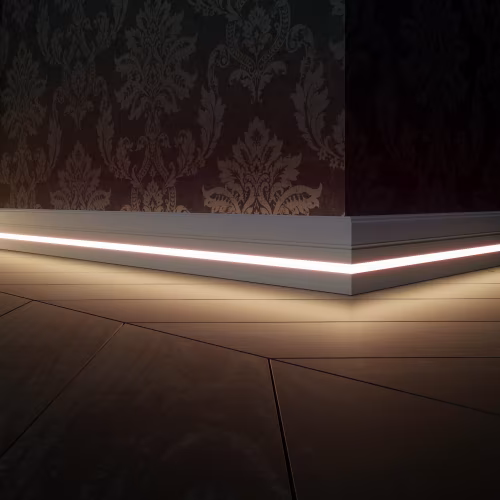 Плинтус МДФ под покраску Evrowood PN 120 Led с подсветкой 2000×110×16