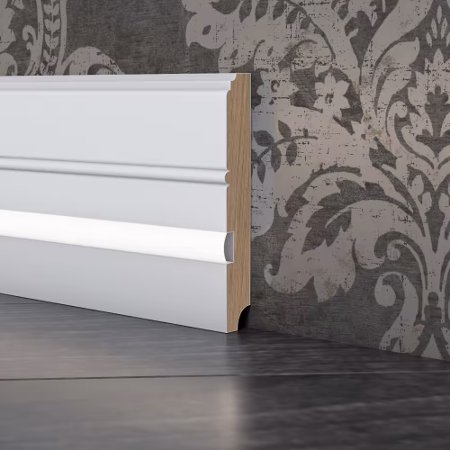 Плинтус МДФ под покраску Evrowood PN 120 Led с подсветкой 2000×110×16