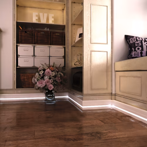 Плинтус МДФ под покраску Evrowood PN 120 Led с подсветкой 2000×110×16
