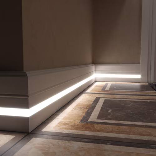 Плинтус МДФ под покраску Evrowood PN 120 Led с подсветкой 2000×110×16