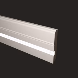 Плинтус МДФ под покраску Evrowood PN 120 Led с подсветкой 2000×110×16