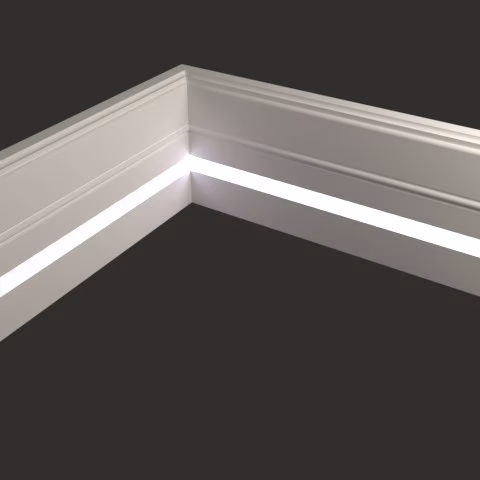 Плинтус МДФ под покраску Evrowood PN 120 Led с подсветкой 2000×110×16