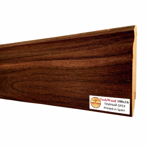 Плинтус МДФ ламинированный TeckWood Темный орех Dark Walnut 2000×100×16