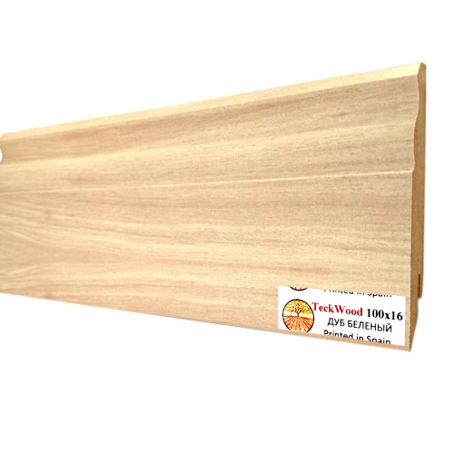 Плинтус МДФ ламинированный TeckWood дуб Беленый 2150×100×16