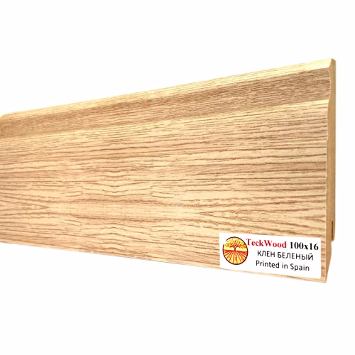 Плинтус МДФ ламинированный TeckWood клен Беленый 2150×100×16