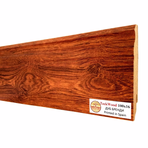 Плинтус МДФ ламинированный TeckWood Дуб Бренди Oak Brandy 2000×100×16