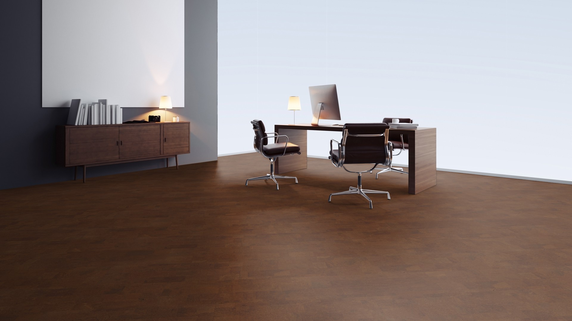 Пробковый пол клеевой Wicanders Identity Chestnut I932002 фото в интерьере