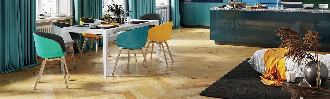 Паркетная доска Barlinek Pure Classico Line Дуб Caramel 725×130×14 венгерская елка с замком Optilock фото в интерьере