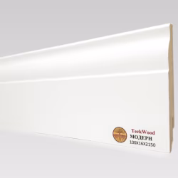 Плинтус МДФ ламинированный TeckWood белый Модерн матовый 2150×100×16
