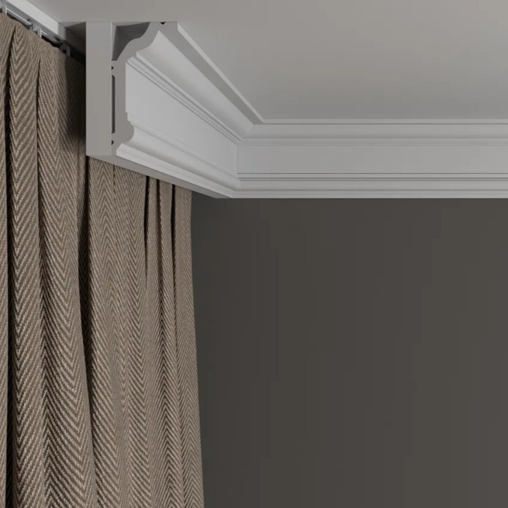 Потолочный плинтус под покраску Decor-Dizayn DD502 2000×40×80 фото в интерьере