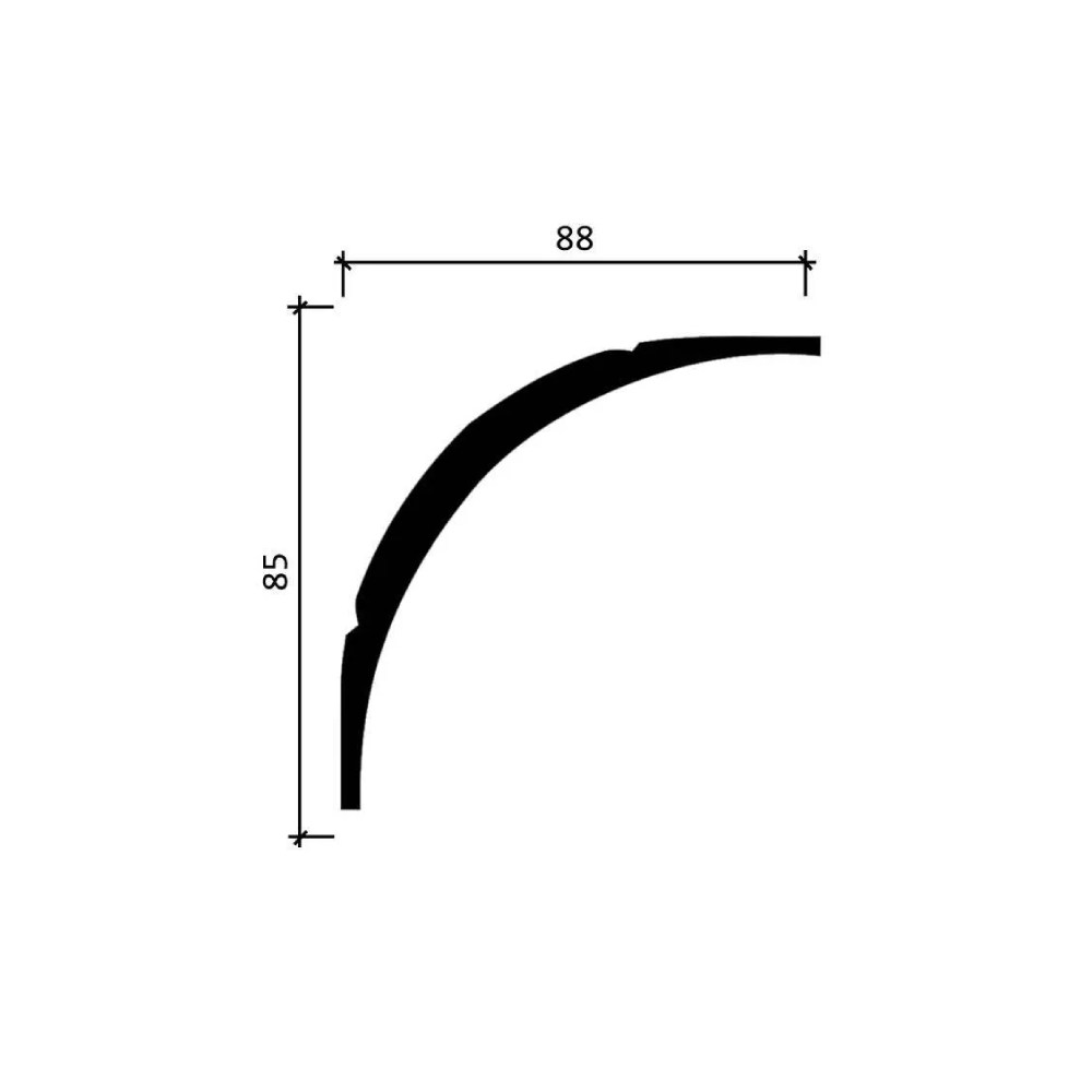 Потолочный плинтус под покраску Decor-Dizayn DD46 2000×88×85