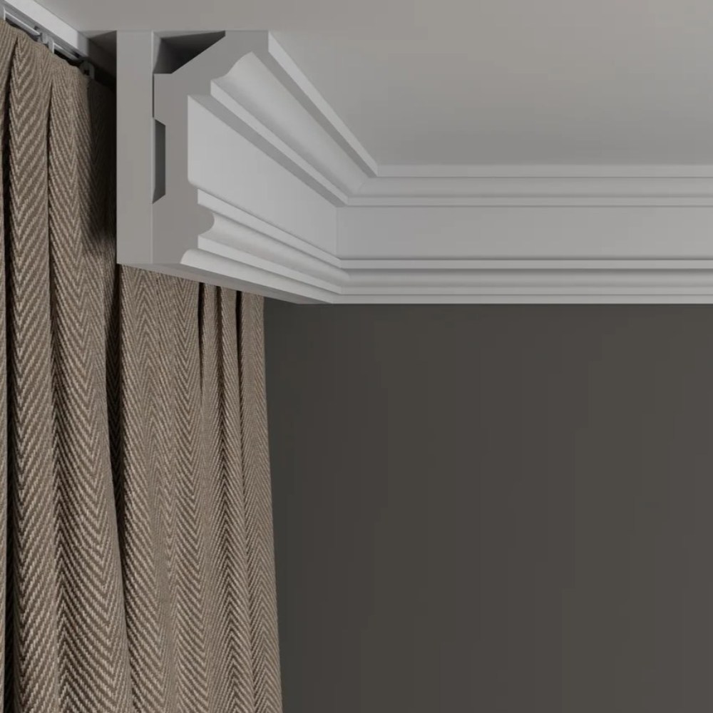 Потолочный плинтус под покраску Decor-Dizayn DD503 2000×50×100 фото в интерьере